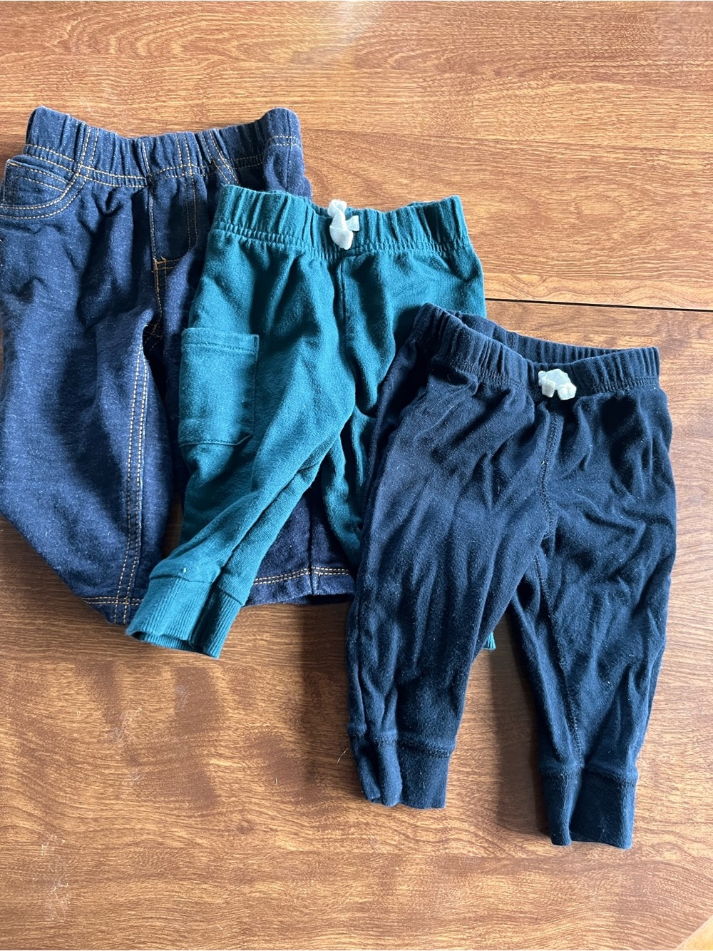 Carter's Teal and Navy Pull-On Kids Pants Trio